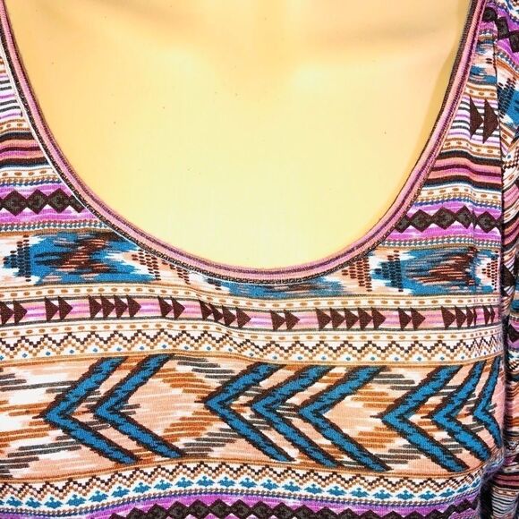Boho American Rag Native American Indian Small Crop Top - Picture 2 of 4